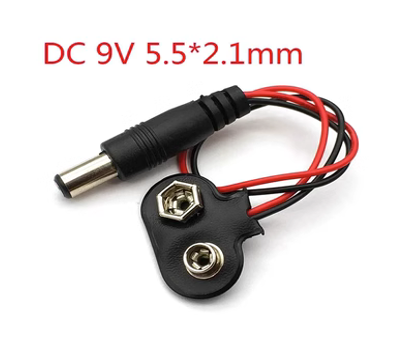 9V Battery Clip with DC Jack