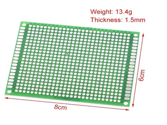 Double-Sided PCB Prototype Boards (6x8)
