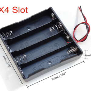18650 Lithium Battery Holder Case with Wire Leads (4 Slots)